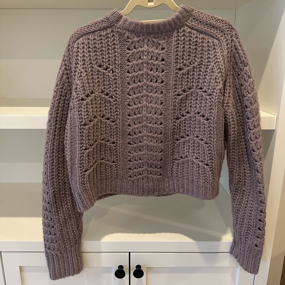 Astr The Label Purple Cropped Sweater - Picture 3 of 4